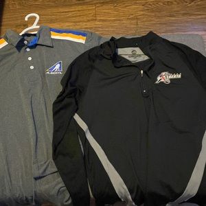 Team Alberta Hockey Lot Men’s Large/XL polo/golf shirt and 1/4 ZipTop X2 NHL WHL